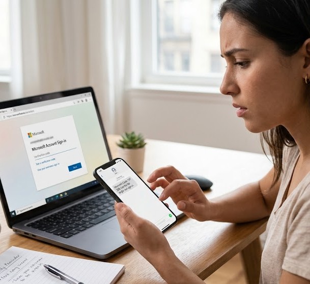 Recebeu um código da Microsoft sem o pedir?
